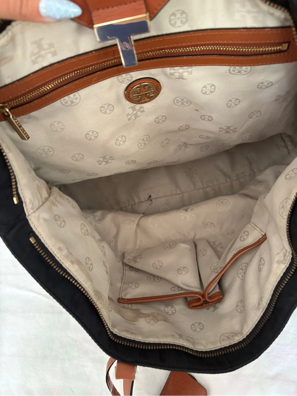 Tory Burch black nylon tote